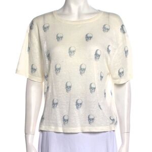 Skull Cashmere 100% Linen Printed Short Sleeve Tee